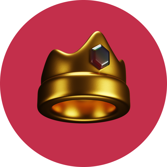 Gold crown with jewel, symbolizing success in short-term rental management and cleaner payment control.