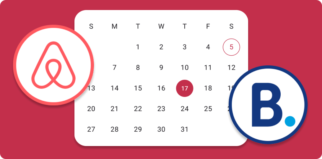 Calendar image linking Airbnb and Booking dot com implying calendar intergration feature.